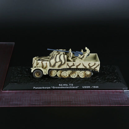 1/72 Scale 1944 WWII German Sd.Kfz. 7/2 Armed with 3.7 Cm Flak 43 Anti-Aircraft Gun Diecast Model