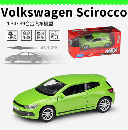 1/36 Scale Volkswagen Scirocco Hatchback Diecast Model Car Pull Back Toy