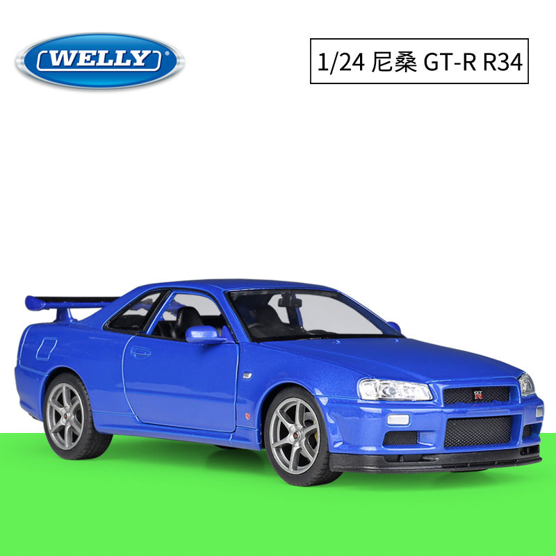 1/24 Scale Nissan Skyline GT-R R34 Sports Car Diecast Model