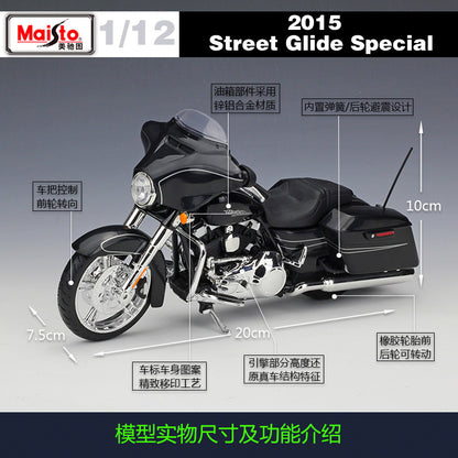 1/12 Scale 2015 Harley-Davidson Street Glide Special Diecast Model Motorcycle