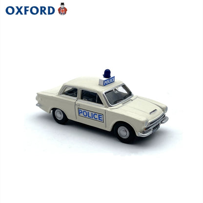 1/76 Scale Ford Cortina Mk I Police Car White Diecast Model