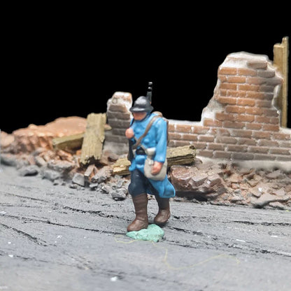1/72 Scale French Soldiers Painted Figures for Model Dioramas