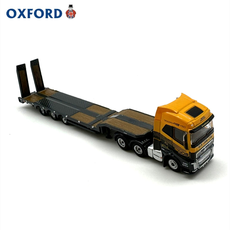 1/148 Scale Volvo FH4 Semi Low Loader Orange Diecast Model