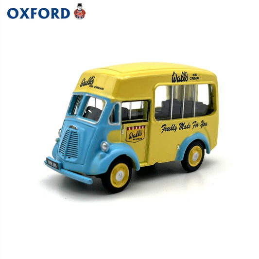 1/76 Scale Morris J-type Walls Ice Cream Van Yellow Blue Diecast Model