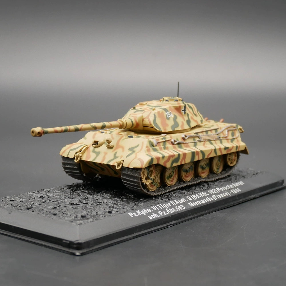 1/72 Scale 1944 Tiger II Sd.Kfz. 182 Porsche Turret WWII German Heavy Tank Diecast Model