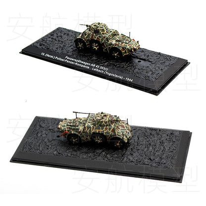 1/72 Scale 1944 WWII Panzerspähwagen Autoblindo AB 43 Armored Car Diecast Model