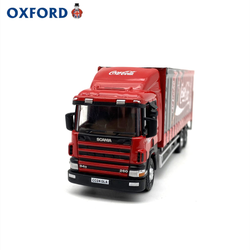1/76 Scale Scania 4-series 94D 4-Series 6-Wheel Curtainside Truck Coca Cola Diecast Model