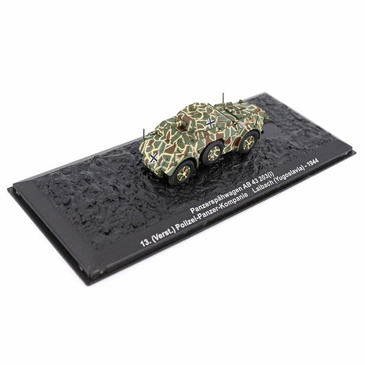 1/72 Scale 1944 WWII Panzerspähwagen Autoblindo AB 43 Armored Car Diecast Model