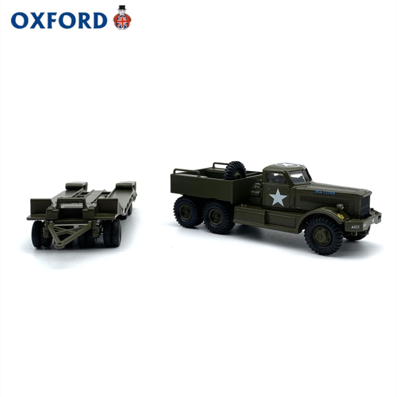 1/76 Scale US Army Diamond T Tank Transporter and Trailer Diecast Model