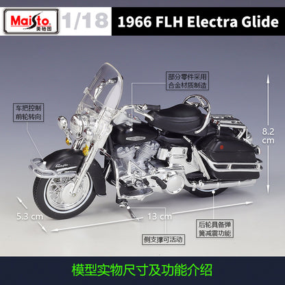 1/18 Scale 1966 Harley-Davidson FLH Electra Glide Diecast Model Motorcycle