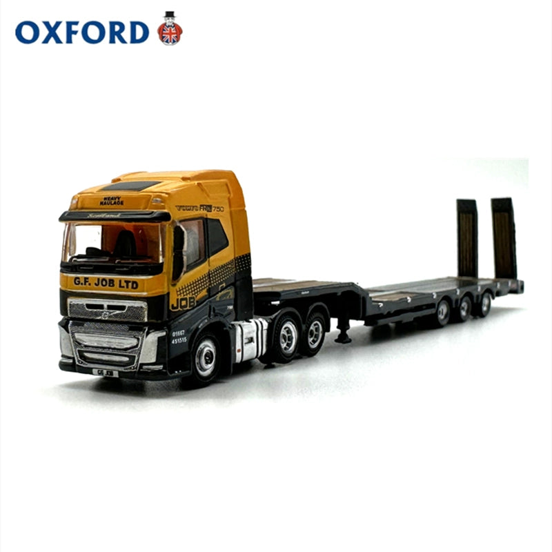 1/148 Scale Volvo FH4 Semi Low Loader Orange Diecast Model