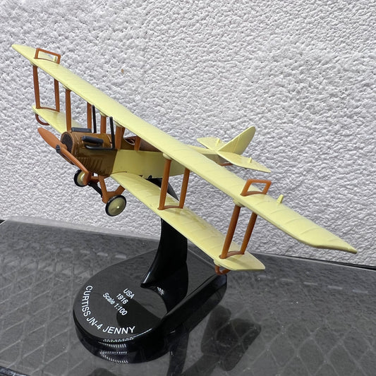 1/100 Scale 1916 Curtiss JN-4 Jenny Biplane Diiecast Aircraft Model