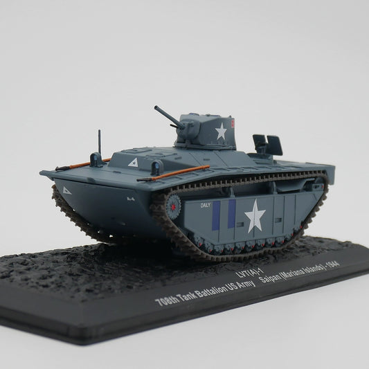 1/72 Scale 1944 WWII US LVT(A)-1 Amphibious Landing Vehicle Tracked Diecast Model