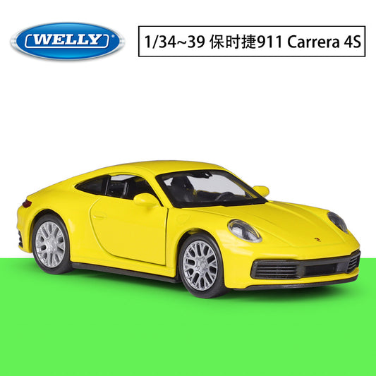 1/36 Scale Porsche 911 Carrera 4S Sports Car Diecast Model Pull Back Toy