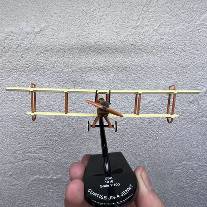 1/100 Scale 1916 Curtiss JN-4 Jenny Biplane Diiecast Aircraft Model
