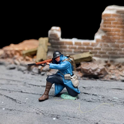 1/72 Scale French Soldiers Painted Figures for Model Dioramas