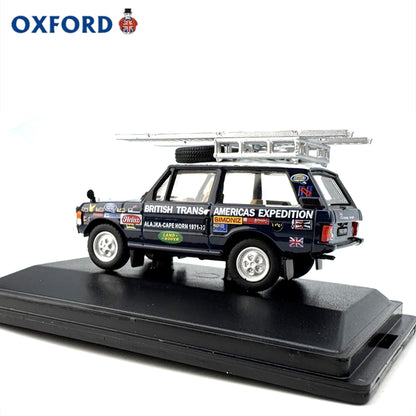 1/76 Scale Range Rover Classic British Trans-Americas Expedition Diecast Model Car