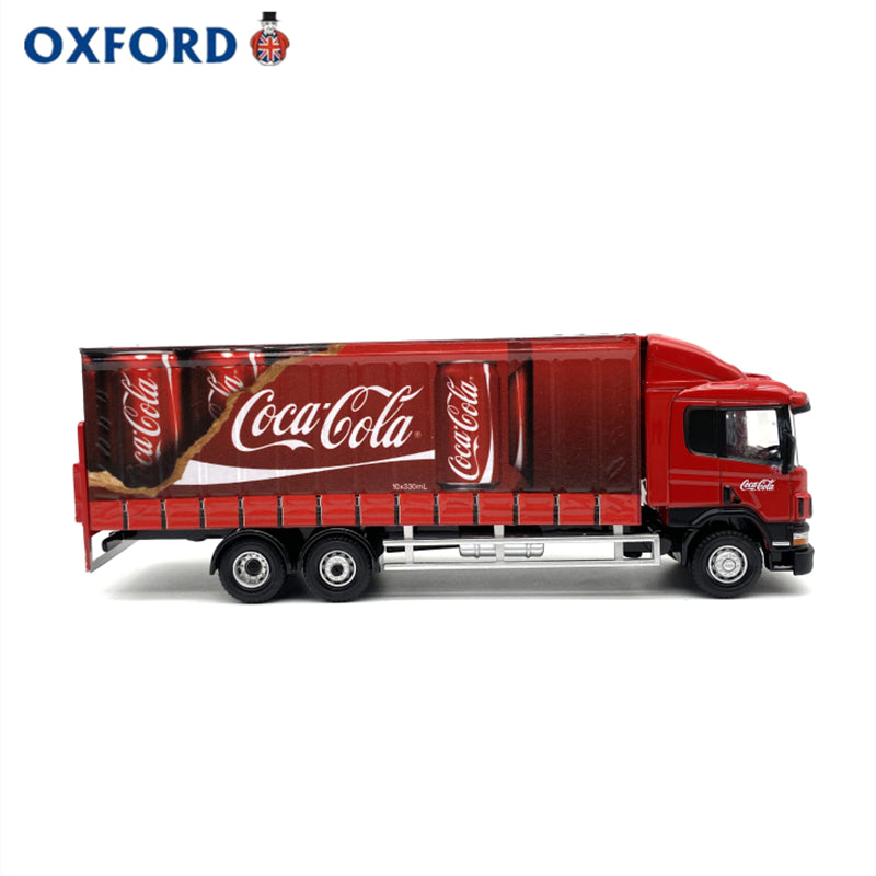 1/76 Scale Scania 4-series 94D 4-Series 6-Wheel Curtainside Truck Coca Cola Diecast Model