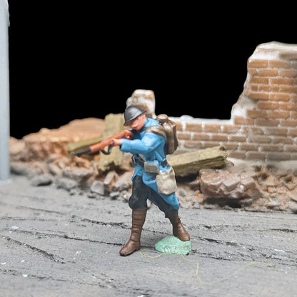 1/72 Scale French Soldiers Painted Figures for Model Dioramas