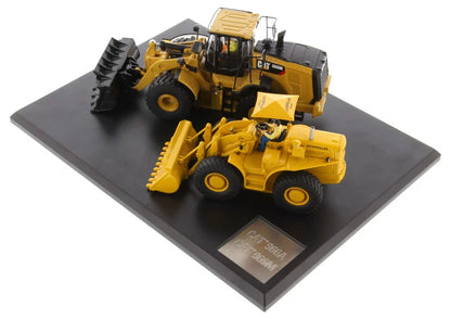 1/50 Scale Caterpillar 966A Wheel Loader (Circa 1960-1963) and CAT 966M Wheel Loader (Current) Diecast Model DM85558