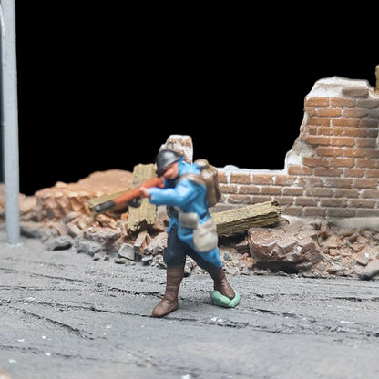 1/72 Scale French Soldiers Painted Figures for Model Dioramas