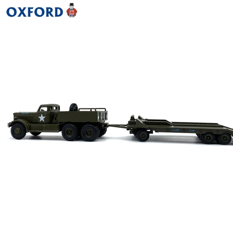 1/76 Scale US Army Diamond T Tank Transporter and Trailer Diecast Model
