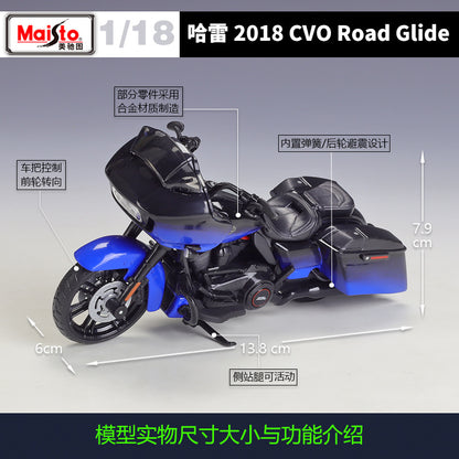 1/18 Scale Harley-Davidson CVO Road Glide Diecast Model Motorcycle