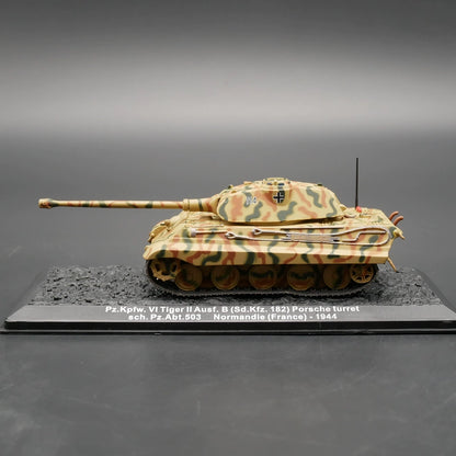 1/72 Scale 1944 Tiger II Sd.Kfz. 182 Porsche Turret WWII German Heavy Tank Diecast Model