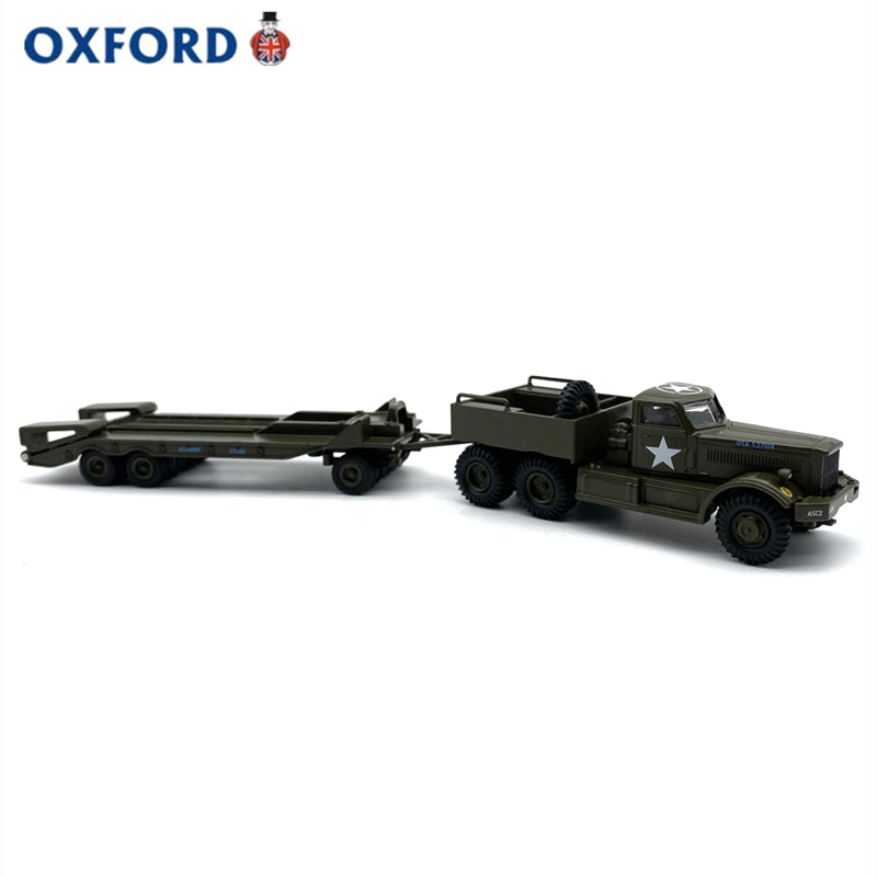 1/76 Scale US Army Diamond T Tank Transporter and Trailer Diecast Model
