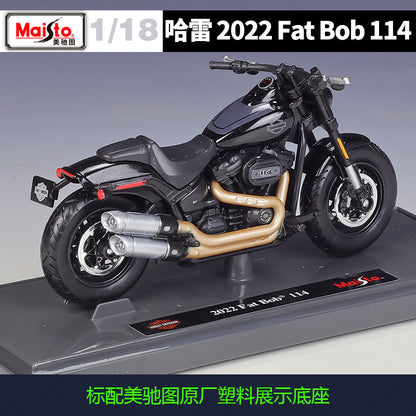 1/18 Scale 2022 Harley-Davidson Fat Bob 114 Diecast Model Motorcycle