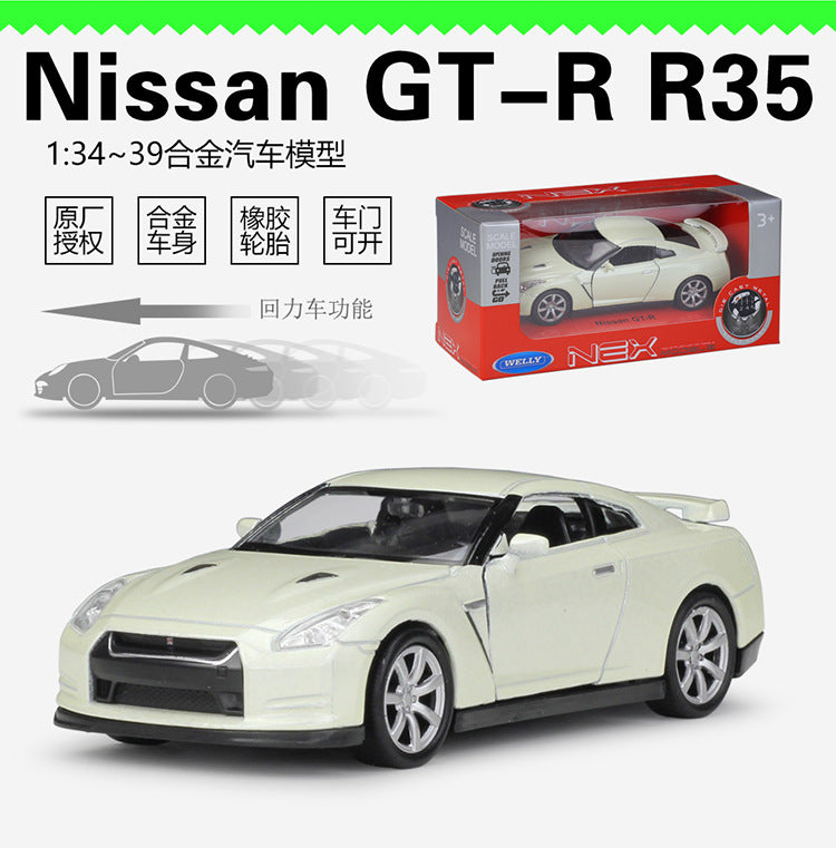 Mattel R35 1/36 Scale Nissan GT-R R35 Diecast Model Car Pull Back Toy – Old Boy ...