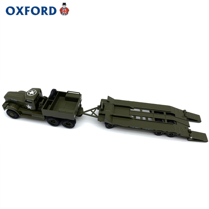 1/76 Scale US Army Diamond T Tank Transporter and Trailer Diecast Model