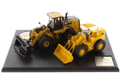1/50 Scale Caterpillar 966A Wheel Loader (Circa 1960-1963) and CAT 966M Wheel Loader (Current) Diecast Model DM85558