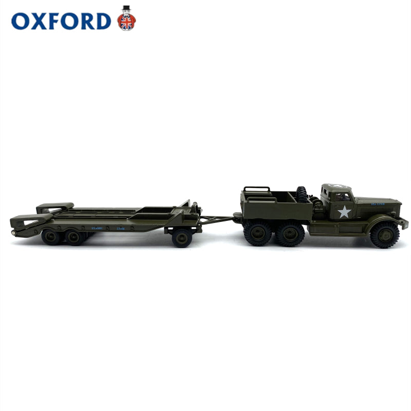 1/76 Scale US Army Diamond T Tank Transporter and Trailer Diecast Model