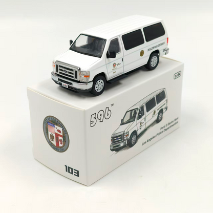 1/64 Scale Ford E-Series Van LAPD Hollywood Division Diecast Model Car