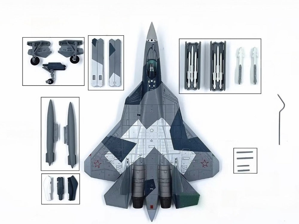 1/100 Scale Sukhoi Su-57 Felon Russia Stealth Multirole Fighter Diecast Model Aircraft