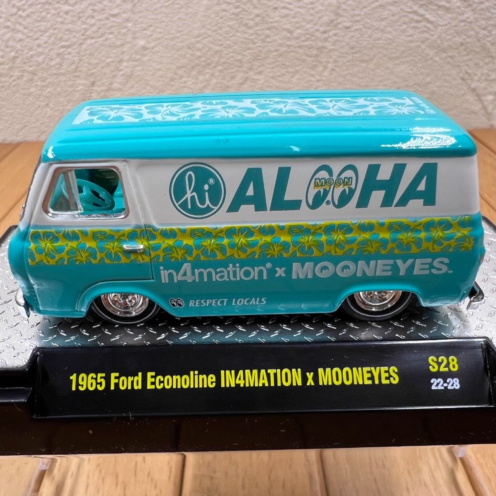 1/64 Scale 1965 Ford Econoline Van In4mation x MOONEYES Diecast Model Car