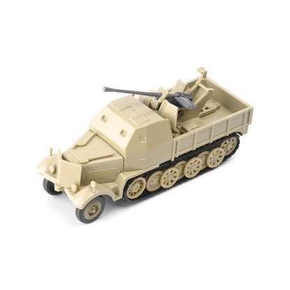 1/72 Scale 3.7 cm Flak 37 WWII German Anti-Aircraft Gun Sd.Kfz. 7/2 Pre-built Plastic Collectible Model
