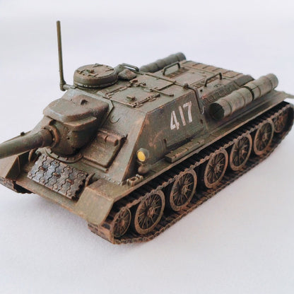 1/72 Scale SU-85M/SU-100/SU-122P WWII Soviet Tank Destroyer Pre-built Plastic Collectible Model
