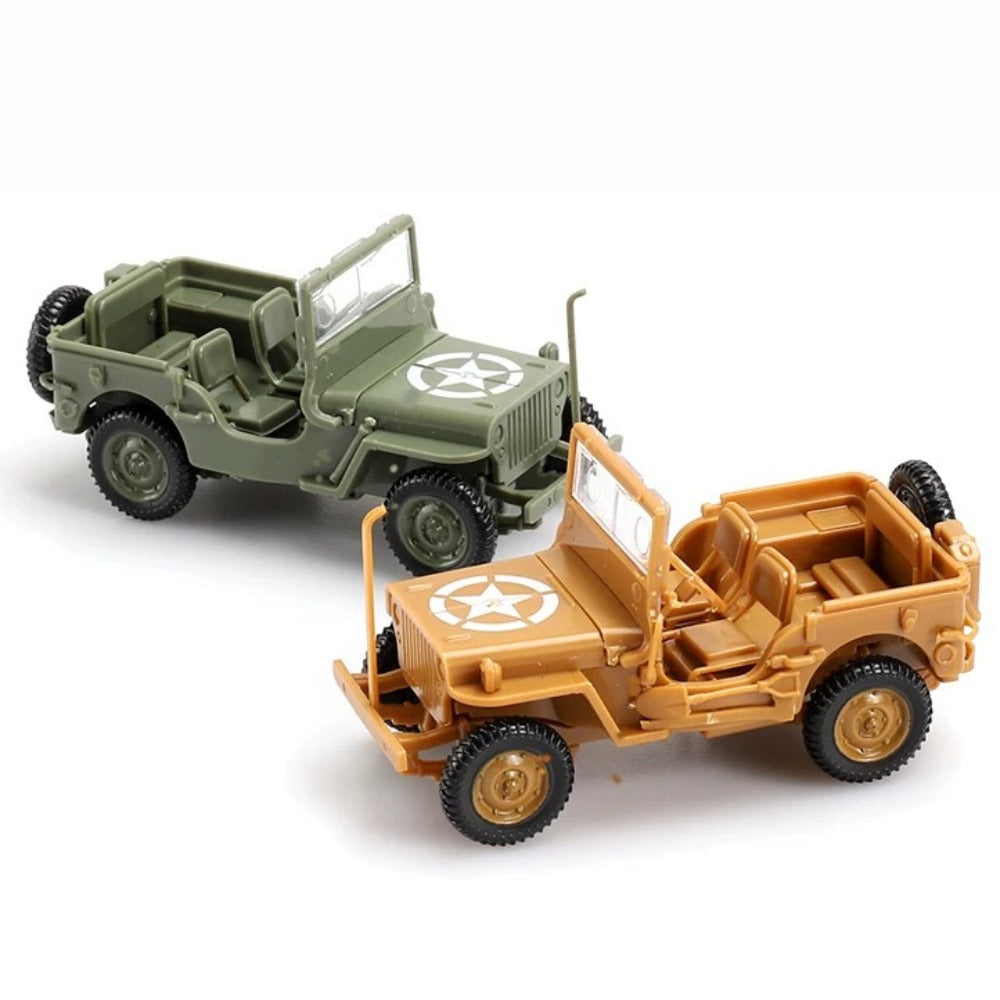 1/48 Scale Willys MB Jeep US Military Utility Vehicle Pre-built Plastic Collectible Model