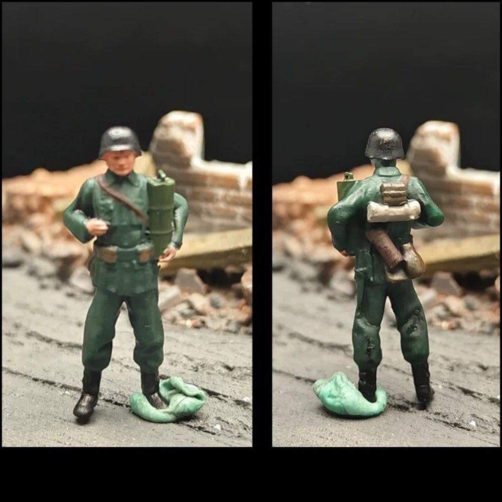 1/72 Scale WWII German Artillery Soldiers Painted Figures for Model Dioramas