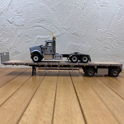 1/50 Scale International HX520 Tandem Tractor with 53' Flat Bed Truck Diecast Model
