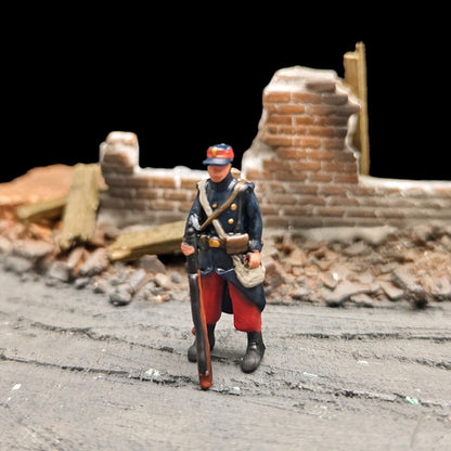 1/72 Scale 1914 WWI French Soldiers Painted Figures for Model Dioramas