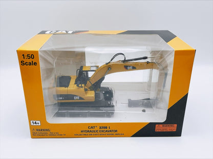 1/50 Scale CAT 320D L Hydraulic Excavator with Hammer Diecast Model