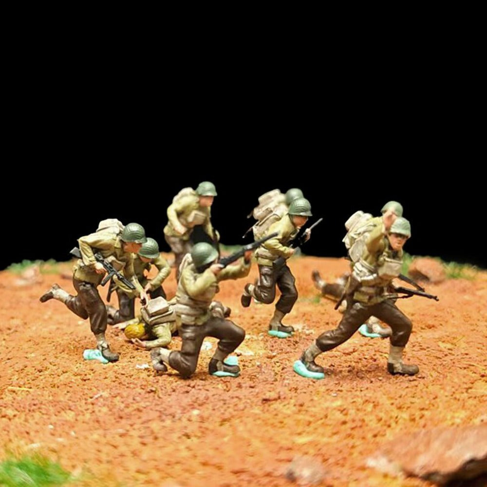1/72 Scale WWII Landing Operation Soldiers Painted Figures for Model Dioramas