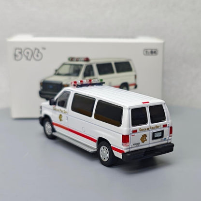 1/64 Scale Ford E-Series Chicago Fire Department Van Diecast Model Car