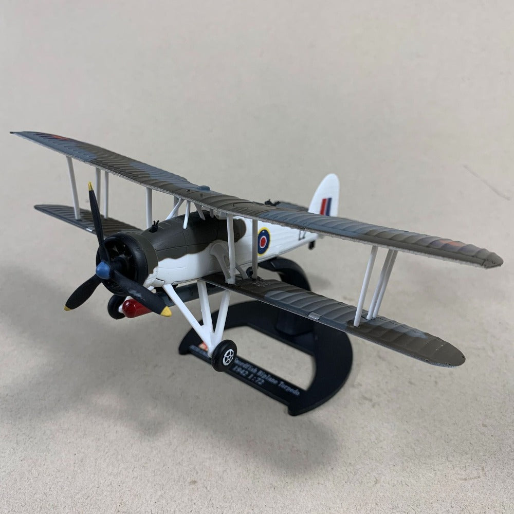 1/72 Scale 1942 Fairey Swordfish WWII British Biplane Torpedo Bomber Diecast Model Aircraft