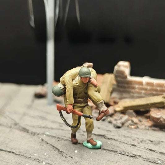1/72 Scale WWII Soviet Soldiers Painted Figures for Model Dioramas