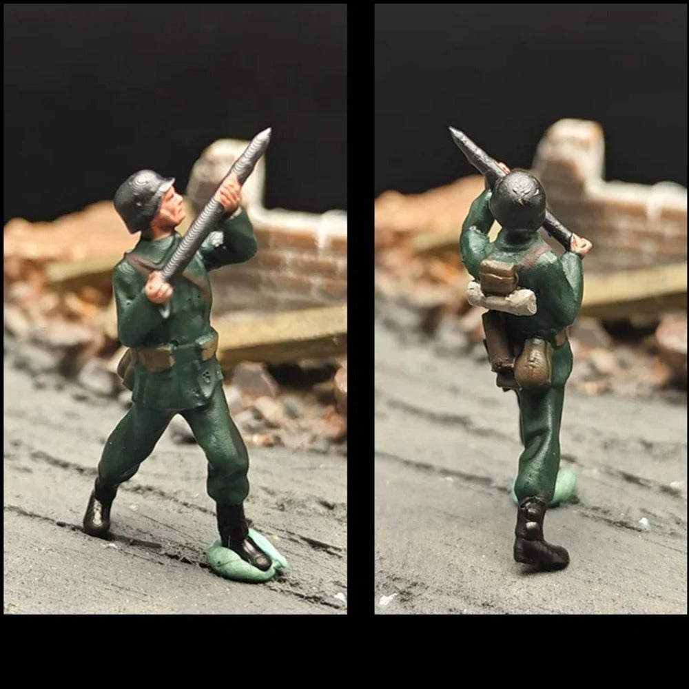 1/72 Scale WWII German Artillery Soldiers Painted Figures for Model Dioramas