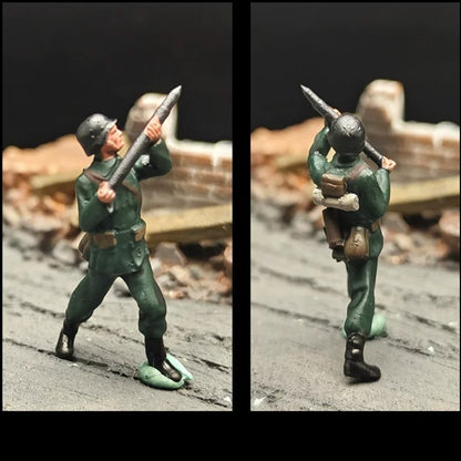 1/72 Scale WWII German Artillery Soldiers Painted Figures for Model Dioramas